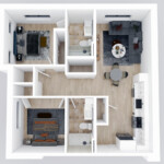 Two Bedroom, Two Bath Unit (Floor Plan B3)