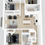 3BD, 2BA Unit (Floor Plan C1-a)