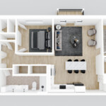Four Bedroom, Two Bath Unit with Balcony (Floor Plan D1)