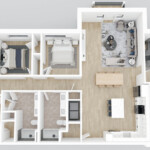 5BD, 3BA Unit with Balcony (Floor Plan E1)